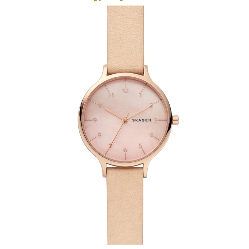 Skagen Gold and Tan Minimalist Watch